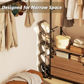 Patinao 2-Pack sloping rack side view enables easy access to shoes.