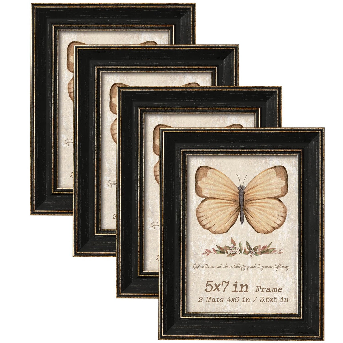 Patouque 5x7 frame set with mats displayed together in a stylish wall vignette