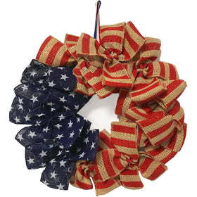 PLOEOUAR patriotic front door wreath with flag colors for Independence Day décor.