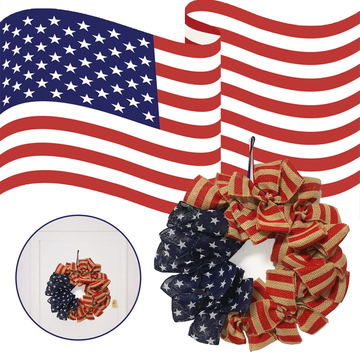 PLOEOUAR easy to clean patriotic wreath for long-lasting seasonal decor.