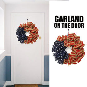 PLOEOUAR front-door display of a patriotic wreath for holidays.