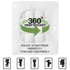 PATSBA deep-pocket design fits mattresses from 8 to 21 inches securely.