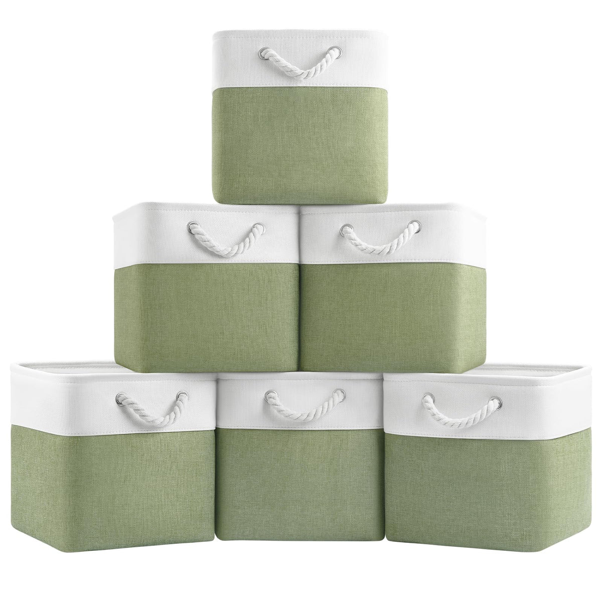 Patvingot 11-inch cube bin with rope handles for tidy closet organization