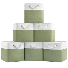 Patvingot 11-inch cube bin with rope handles for tidy closet organization
