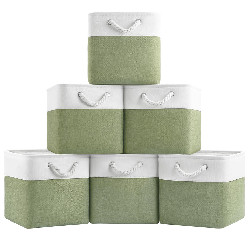 Patvingot 11-inch cube bin with rope handles for tidy closet organization