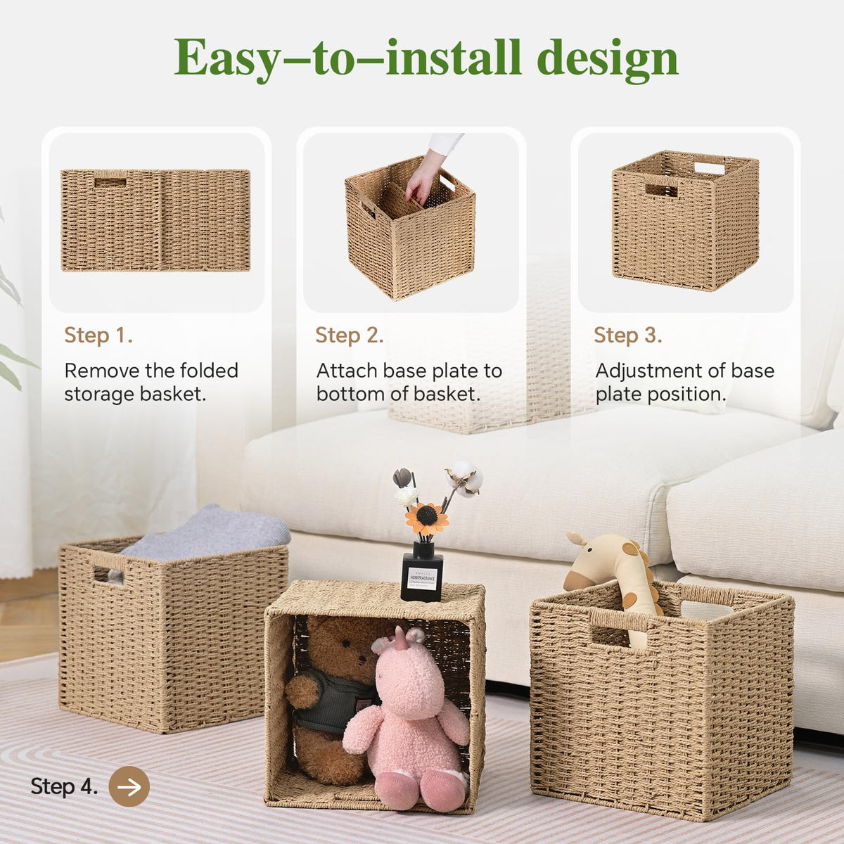 Patvingot natural beige baskets blend rustic and modern decor