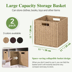 Patvingot paper rope bin with built-in handles for easy movement
