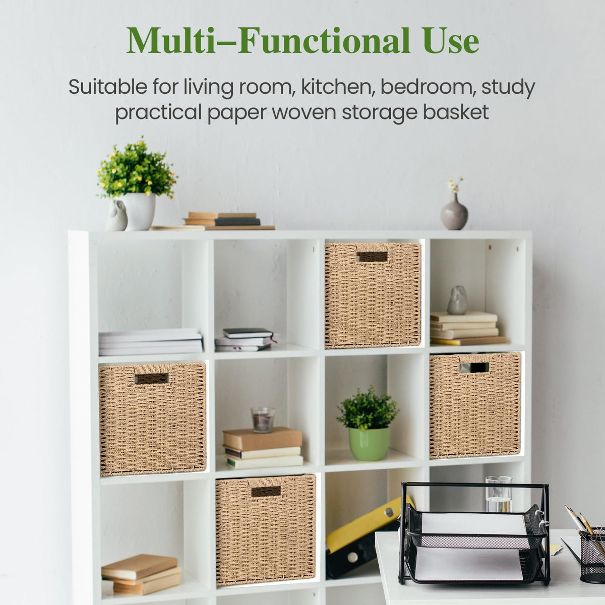 Patvingot rope-handled basket easy to pull from shelves
