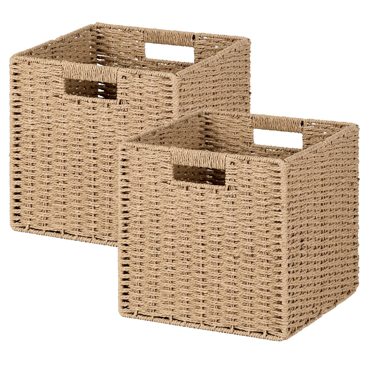 Patvingot woven basket with 11x11 foldable design for cube storage