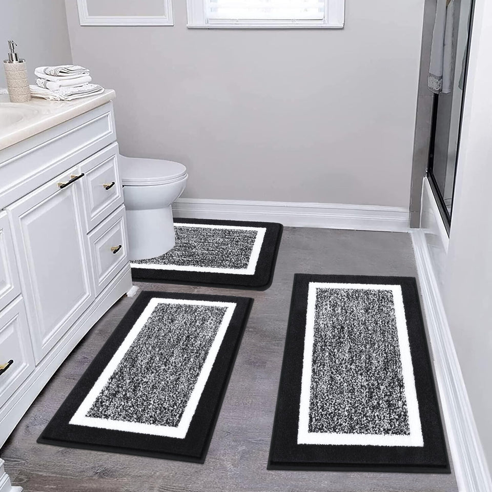Pauwer 3-piece plush bathroom rug set for warm comfort.