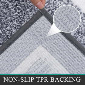 Pauwer machine-washable rug set stays plush after frequent cleaning.