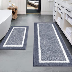 Pauwer bathroom rug set shows ultra-soft texture for cozy feet after showers.