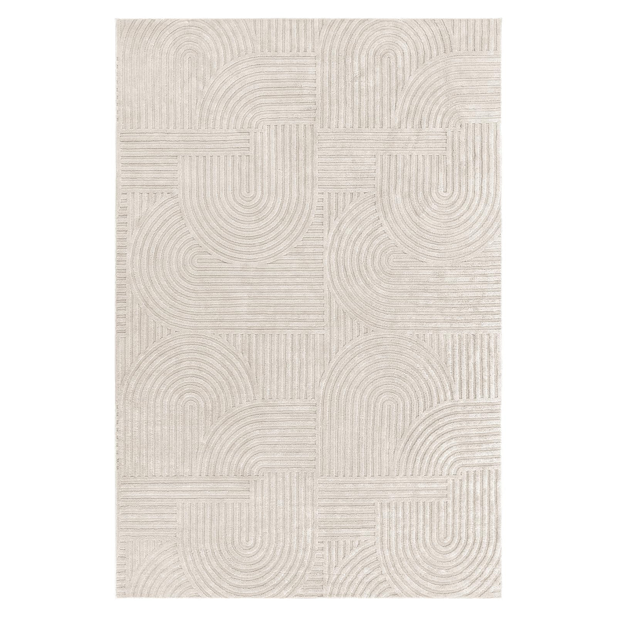 Pauwer soft-beige rug ideal for pairing with hardwood and tile flooring.