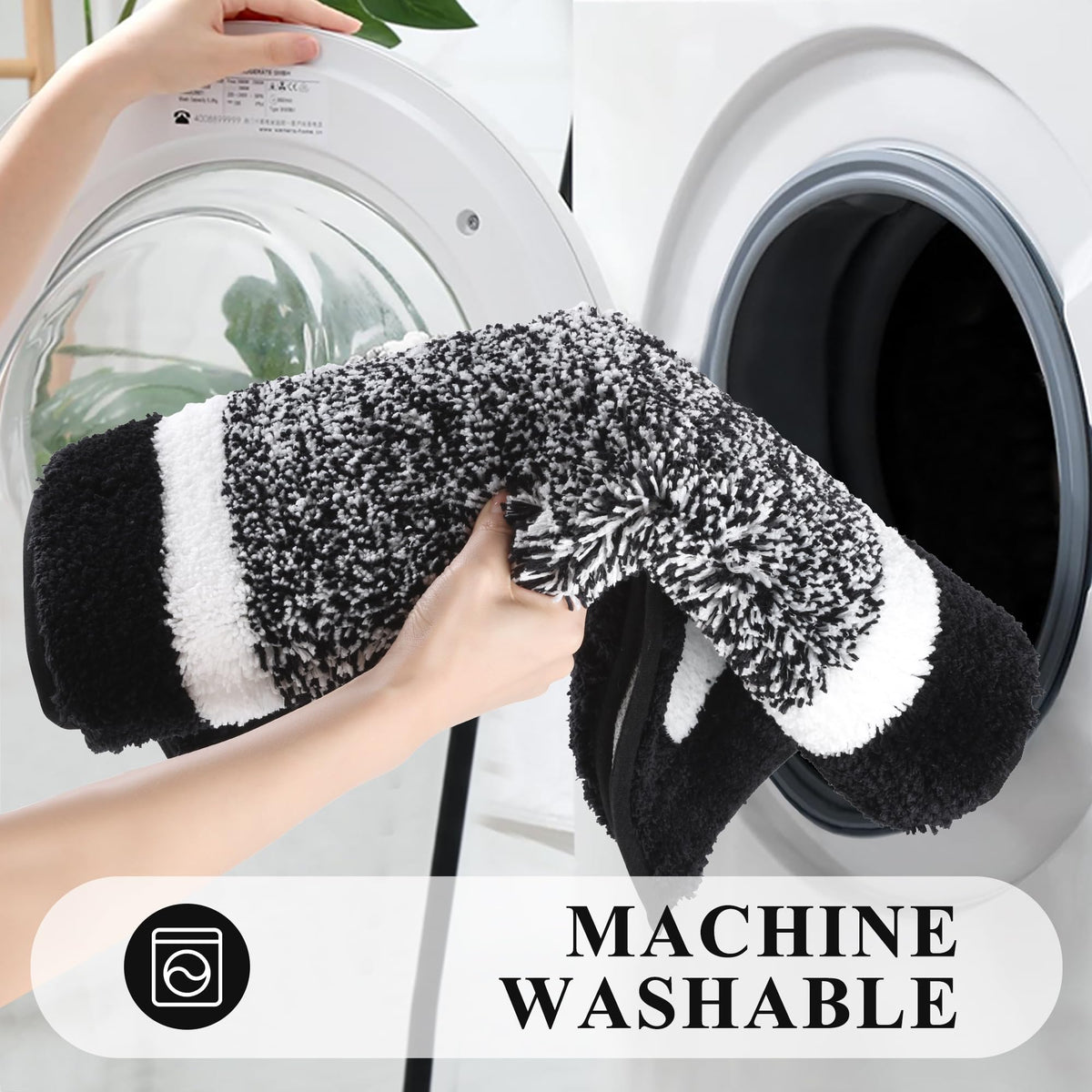 Pauwer machine-washable bath rugs stay fresh after washing