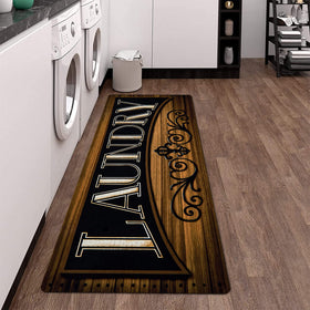 Pauwer non-slip laundry mat with rubber backing stays in place