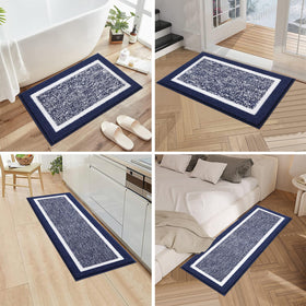 Pauwer navy bathroom mats suitable for bedrooms and living spaces