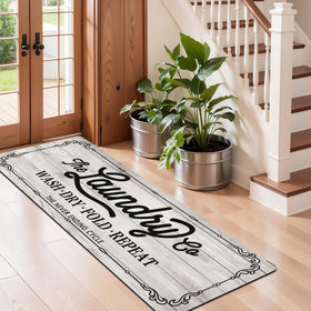 Pauwer washable floor mat is easy to sweep or vacuum.