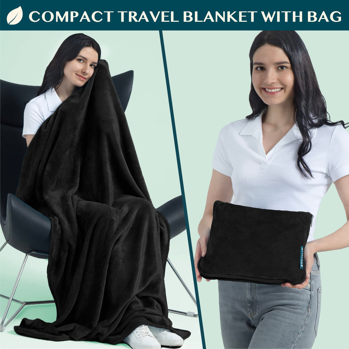 PAVILIA blanket pillow case with dual-zip design for easy storage.
