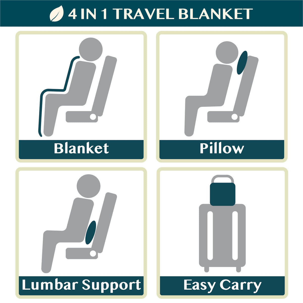 PAVILIA 60x43 inch blanket delivers ample coverage for travelers.