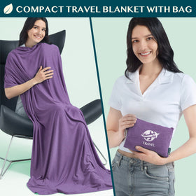 PAVILIA blanket folded in bag for compact packing