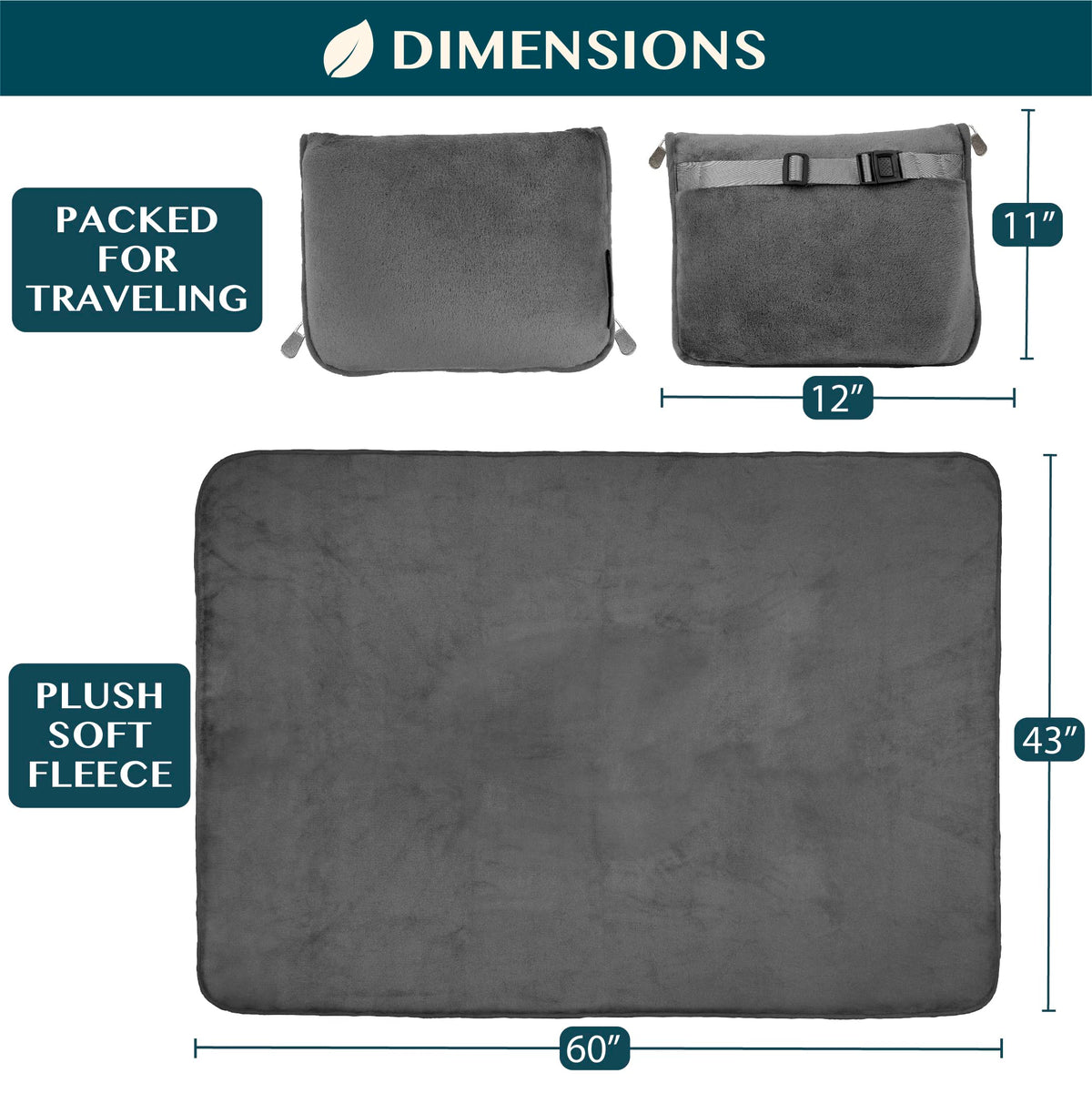 PAVILIA travel blanket hand warmer cushion demonstrates built in warmth option