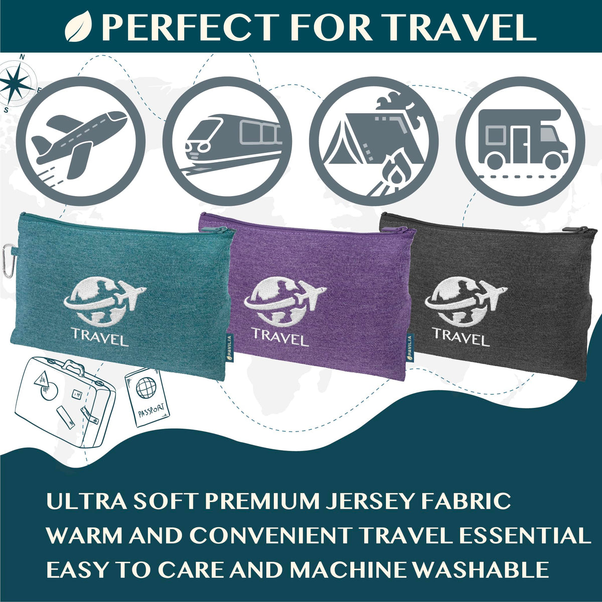 PAVILIA soft jersey polyester fabric for warmth without bulk