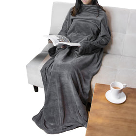 PAVILIA wearable blanket sleeves enable arm mobility during cozy TV time.