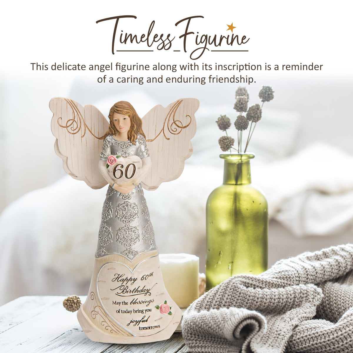 Pavilion Elements Guardian Angel Figurine features silver detailing for timeless charm