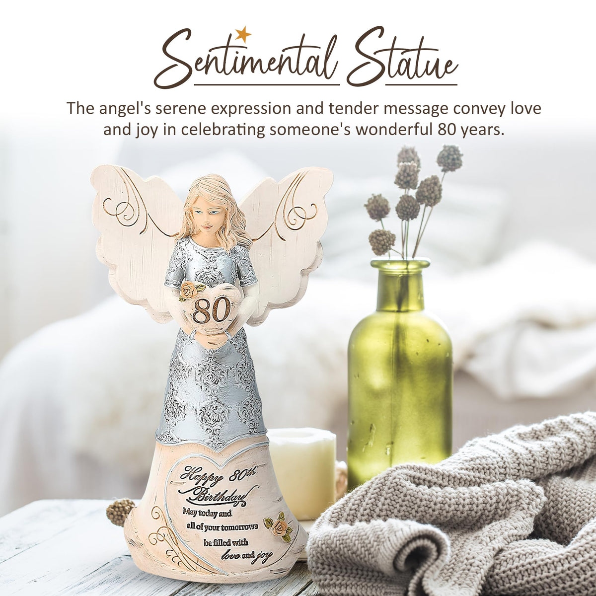 Pavilion Elements Angels guardian angel holding a heart, ideal as a heartfelt gift.