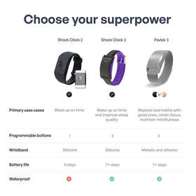 Pavlok Shock Clock 2 Android and iOS app integration for easy setup.