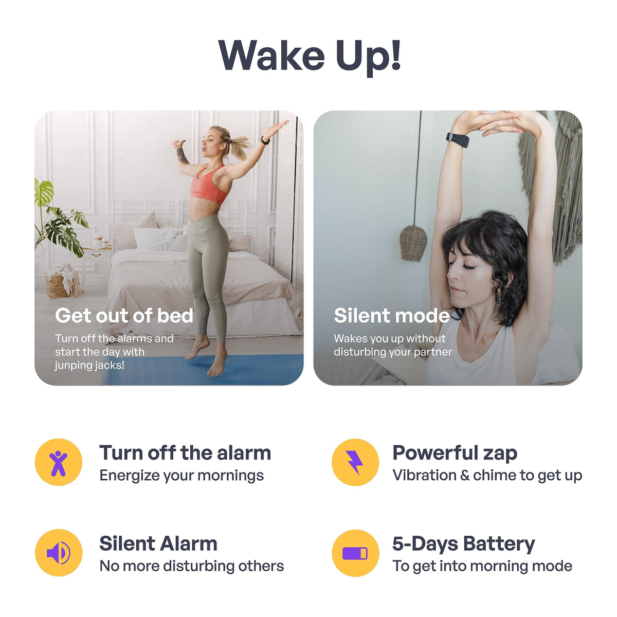 Pavlok Shock Clock 2 QR code shut-off prompts you to complete a quick routine.