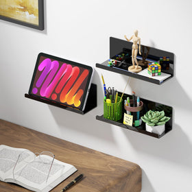 PAVSTINE black modern shelf blends into rooms with minimalist design