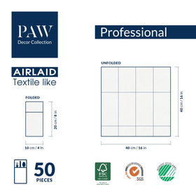 PAW Decor fabric-like napkins feel thick yet soft and highly absorbent.