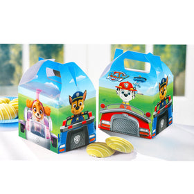 Paw Patrol box artwork colorful illustrations—eye-catching party decor for celebrations.