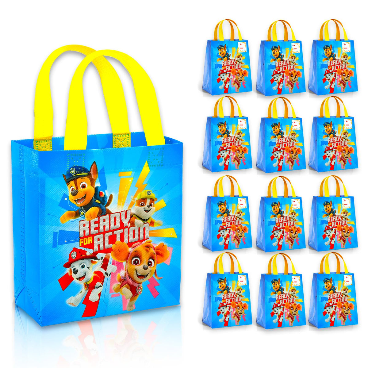 Paw Patrol party favor bags with front artwork, ideal for gifting