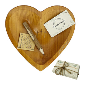 Pawnoc Heart Prayer Bowl: handcrafted wooden bowl with heart shape for meaningful prayer spaces.