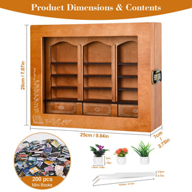 Pawnoc 200 mini books collection displayed for versatile decorative display