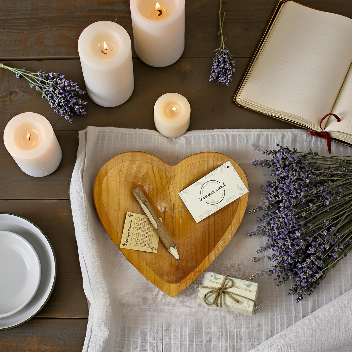 Pawnoc Wooden Prayer Bowl with Pencil invites writing prayers and gratitude.