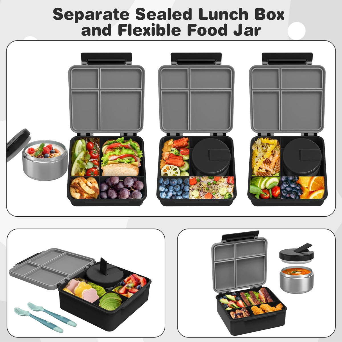 Pawtong 8oz soup thermo with latch demonstrates easy access for warm servings.