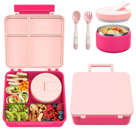 Pawtong Bento lunch box with four compartments keeps meals organized.