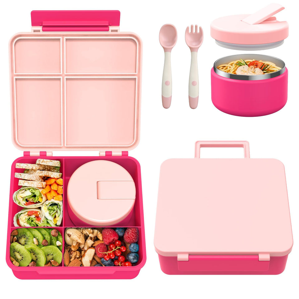 Pawtong Bento lunch box with four compartments keeps meals organized.