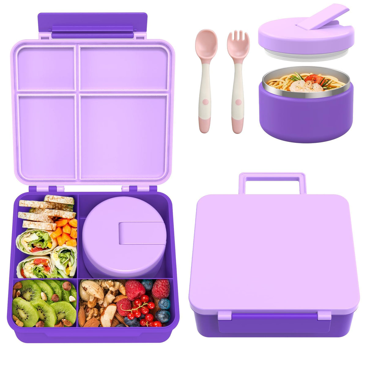 Pawtong Bento lunch box with kid-friendly lock and easy access for school use