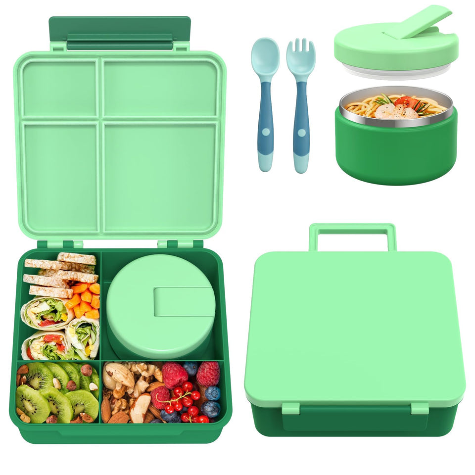 Pawtong Bento lunch box with 8oz soup thermo keeps meals warm for school.