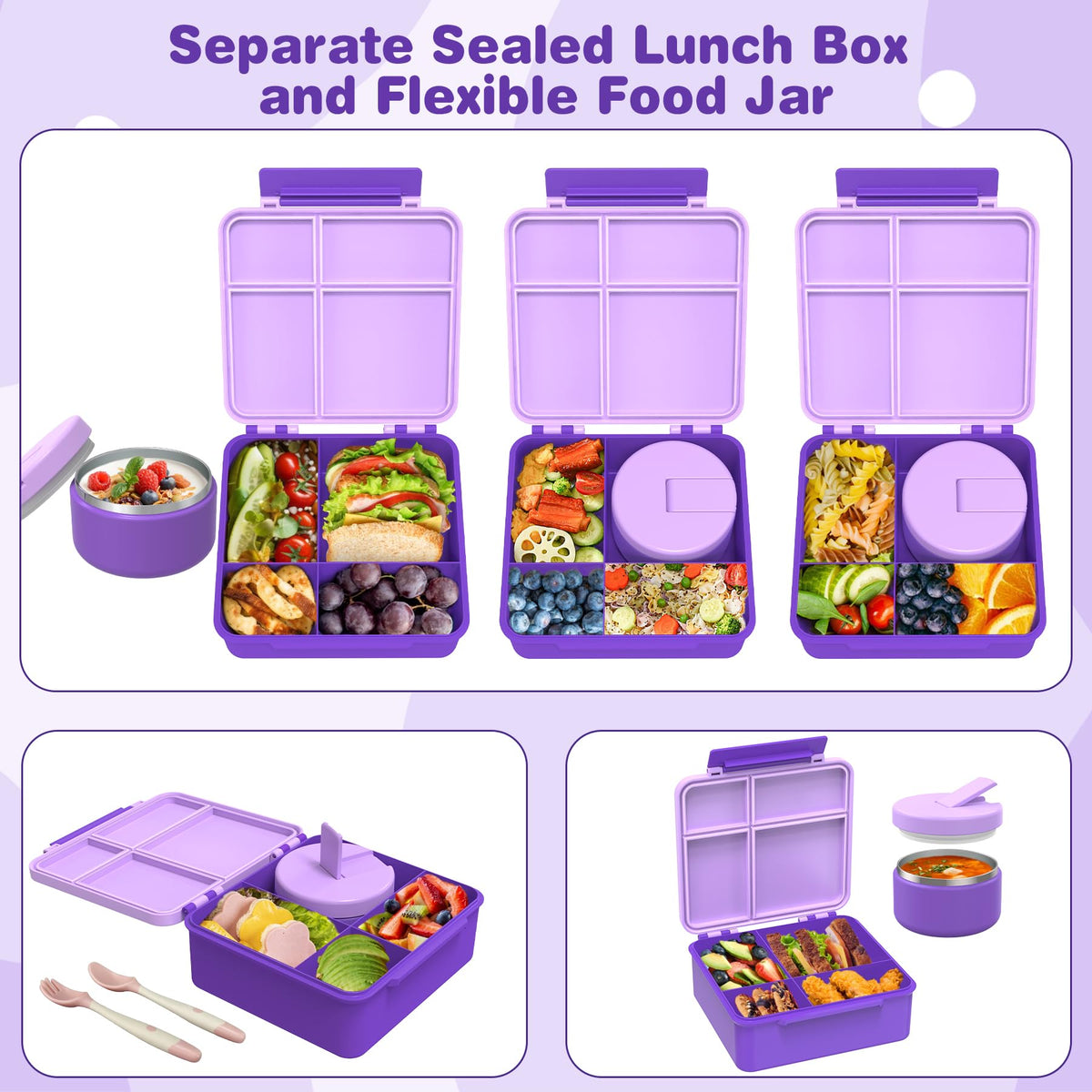 Pawtong four-compartment lunch container prevents flavor cross-contamination