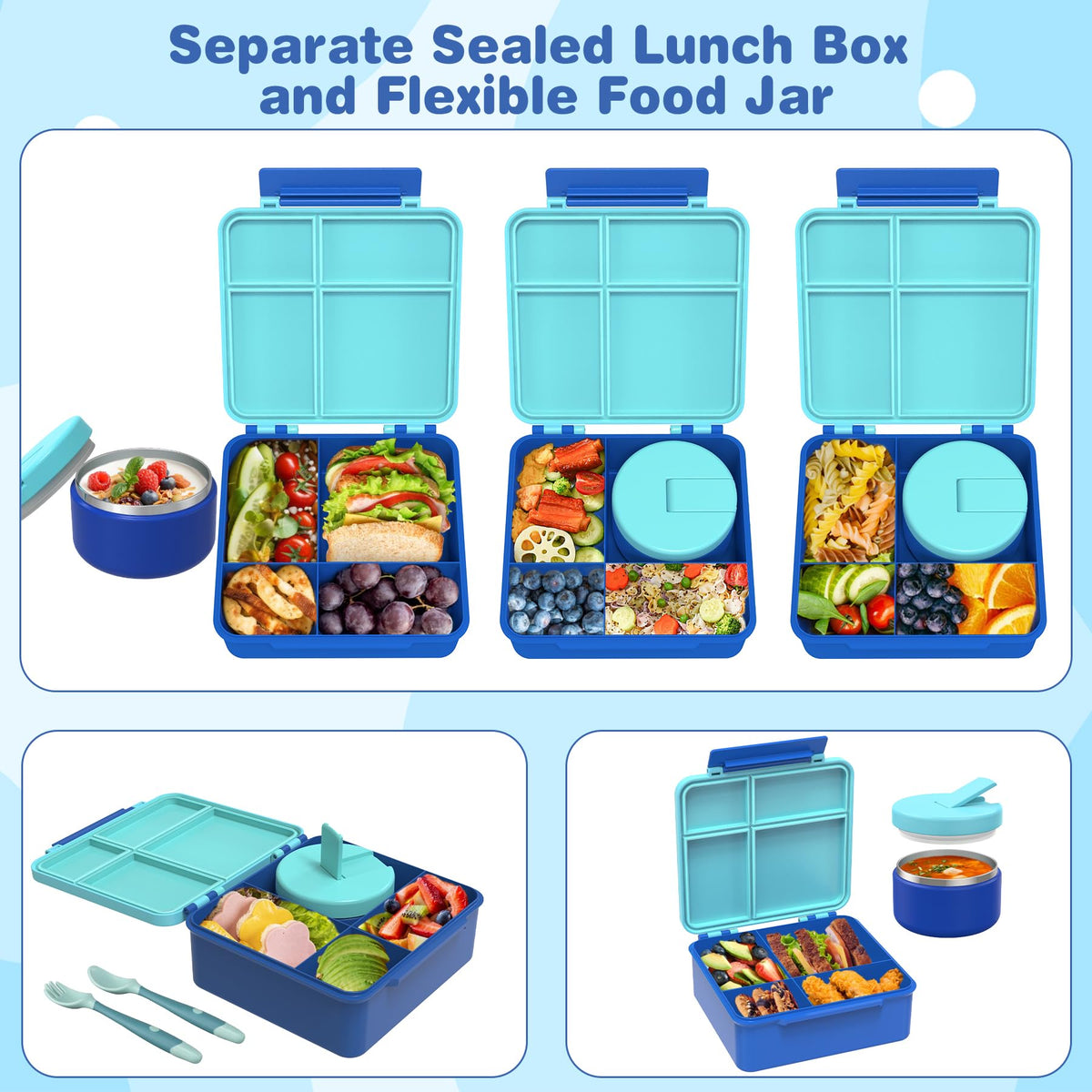 Pawtong four-compartment container prevents cross-flavoring of foods