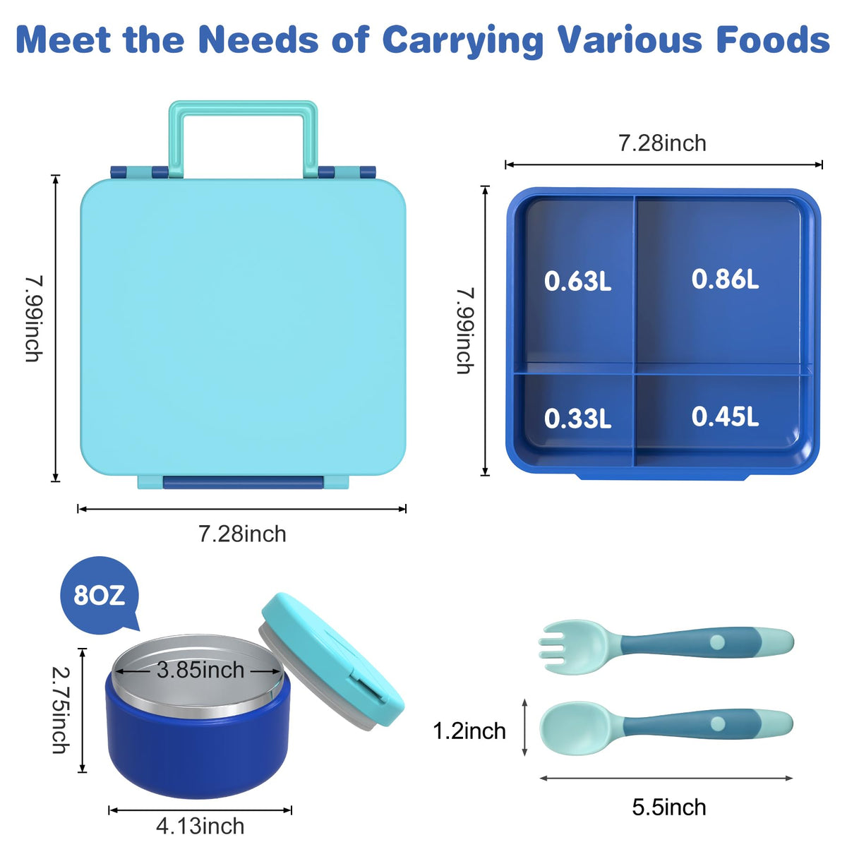 Pawtong kids lunch set with simple lock buckle design easy for children to open