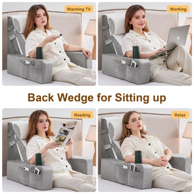 Paxato multi-use pillow for reading, gaming, and watching TV.