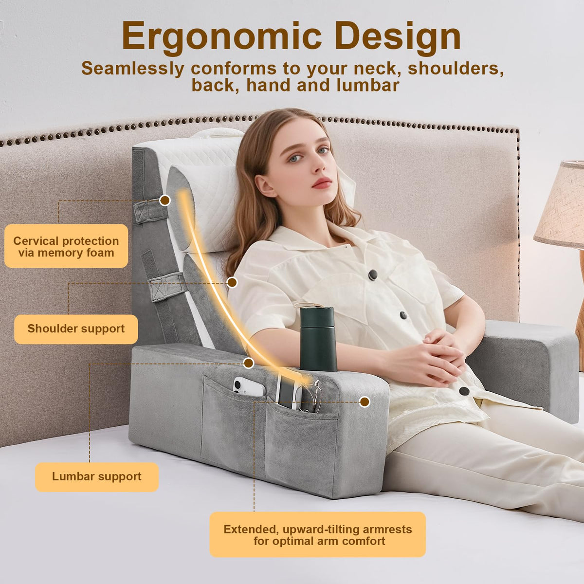 Paxato portable reading pillow ideal for dorms and small spaces.