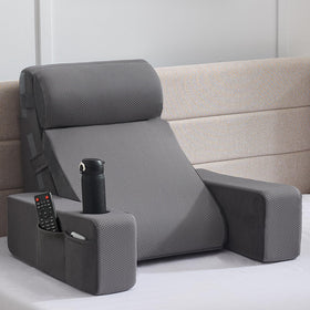 Paxato reading pillow bed backrest with arms providing cozy reading support