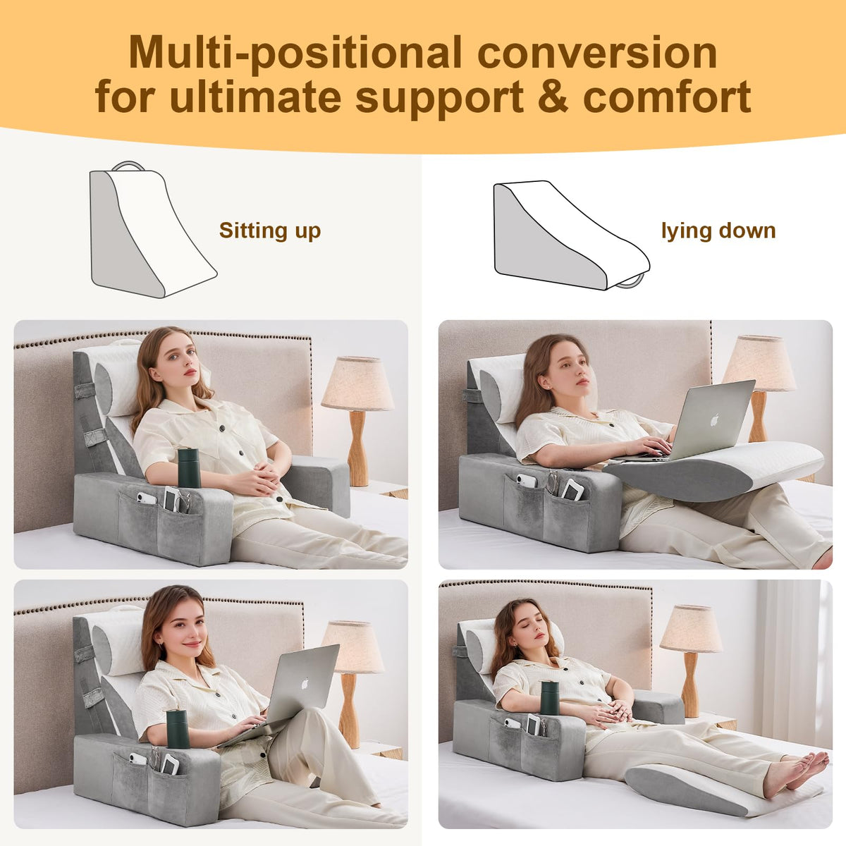 Paxato soft foam arm support cushions forearms for fatigue-free use.